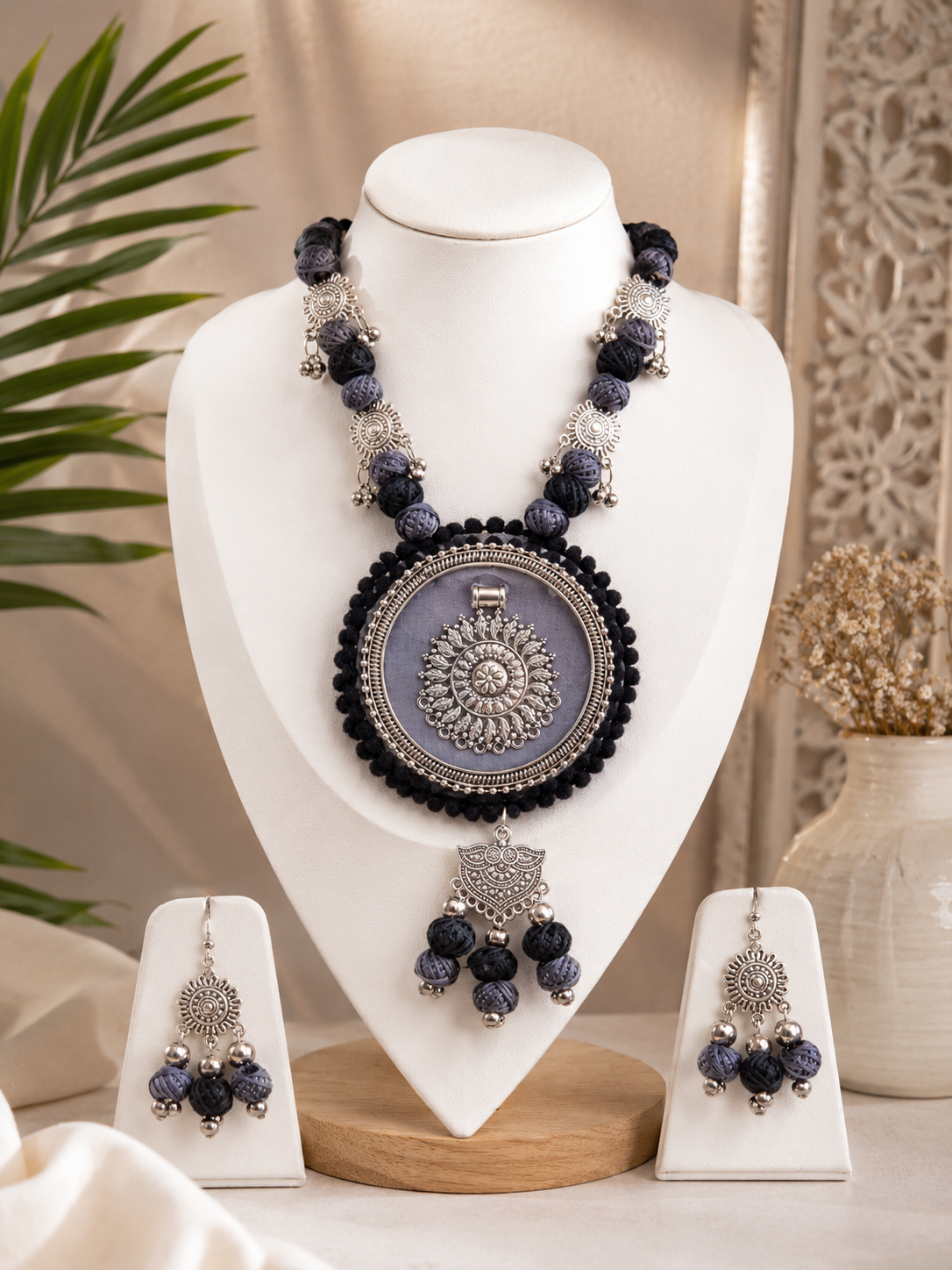 Gulnaar Mandala Handmade Necklace & Earrings Set