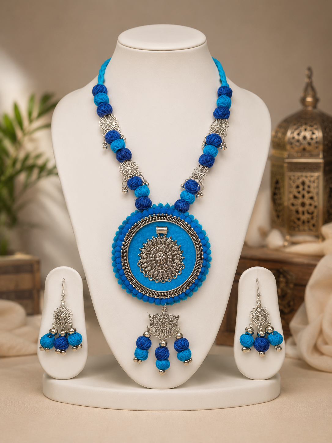 Gulnaar Mandala Handmade Necklace & Earrings Set