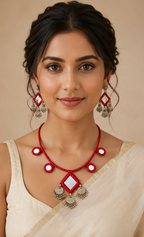 Sindoori Mirror Coin Necklace Set