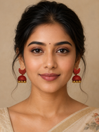 Ruby Crescent Jhumka Earrings