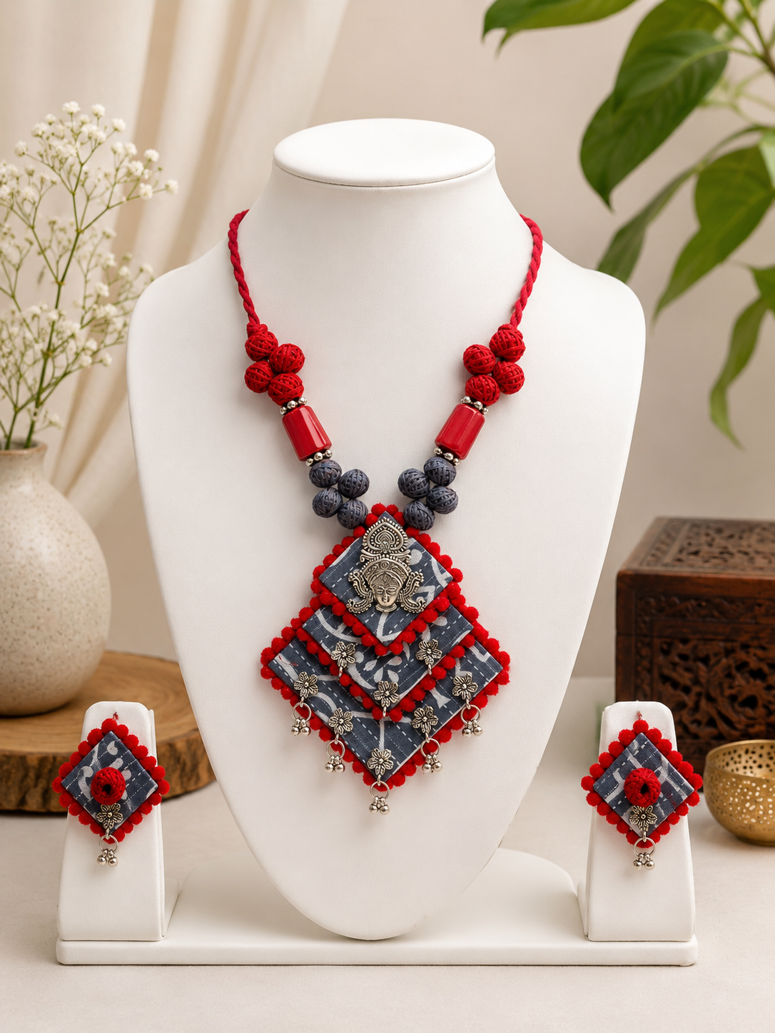 Gulnaar Devi Fabric Statement Necklace Set