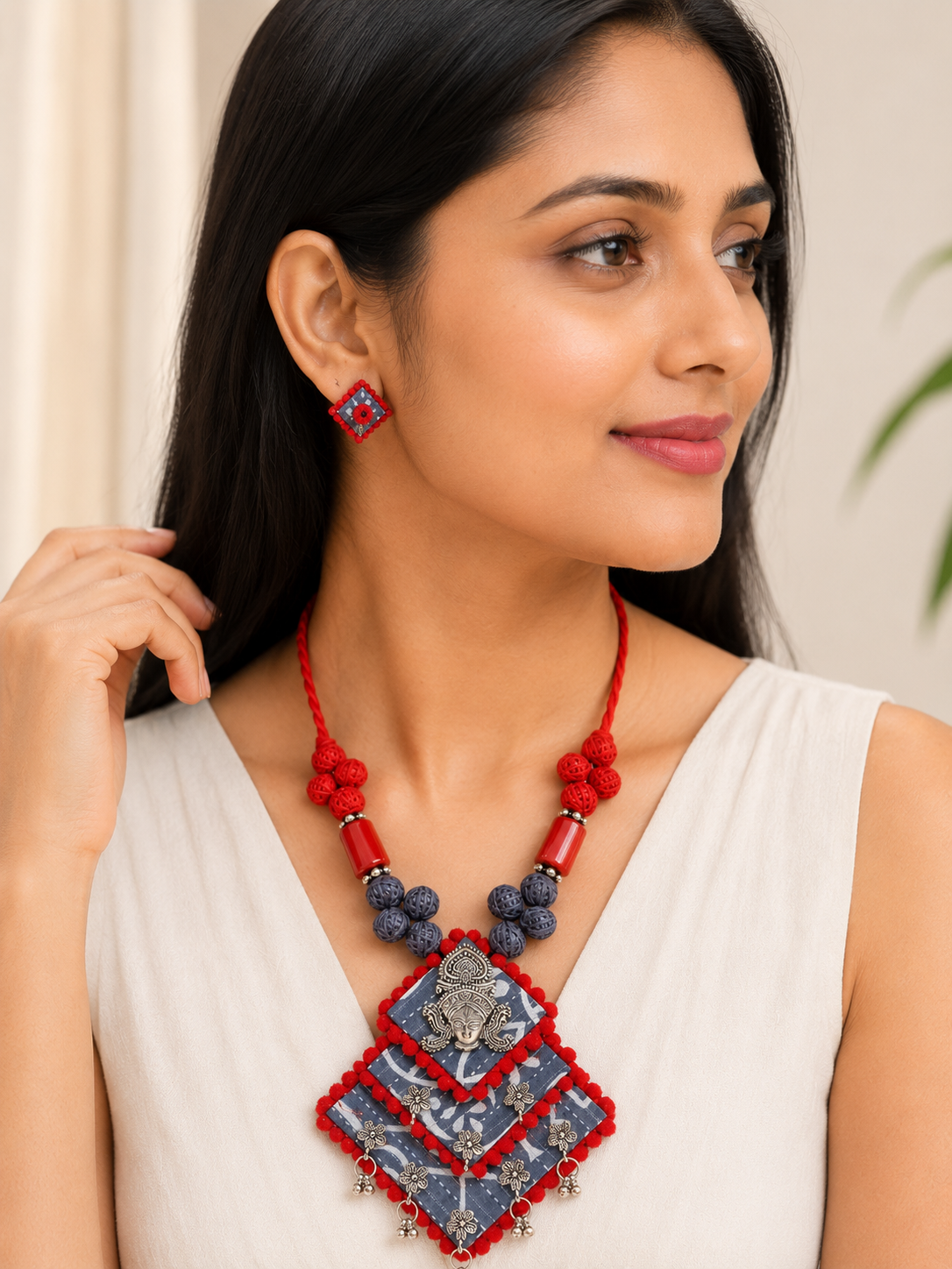 Gulnaar Devi Fabric Statement Necklace Set