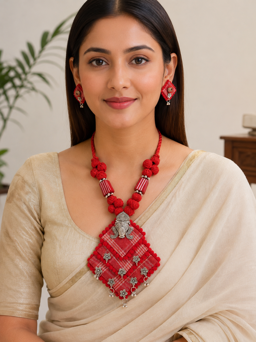 Gulnaar Devi Fabric Statement Necklace Set