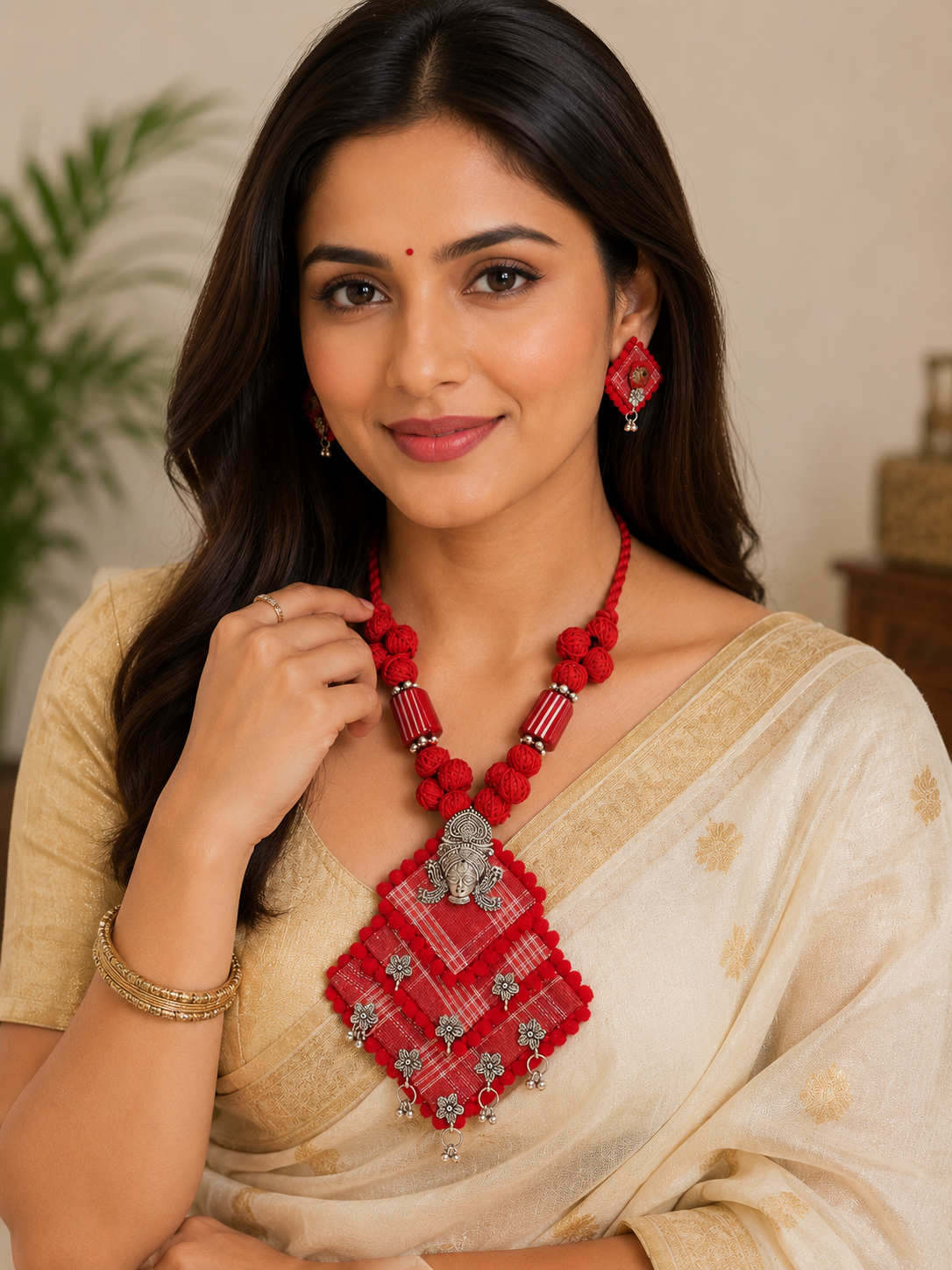 Gulnaar Devi Fabric Statement Necklace Set