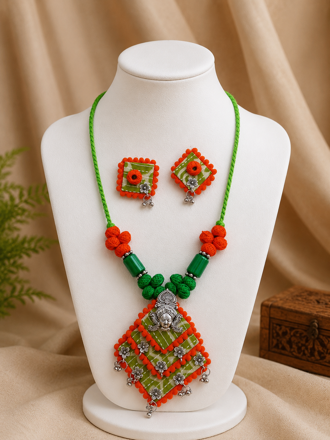 Gulnaar Devi Fabric Statement Necklace Set