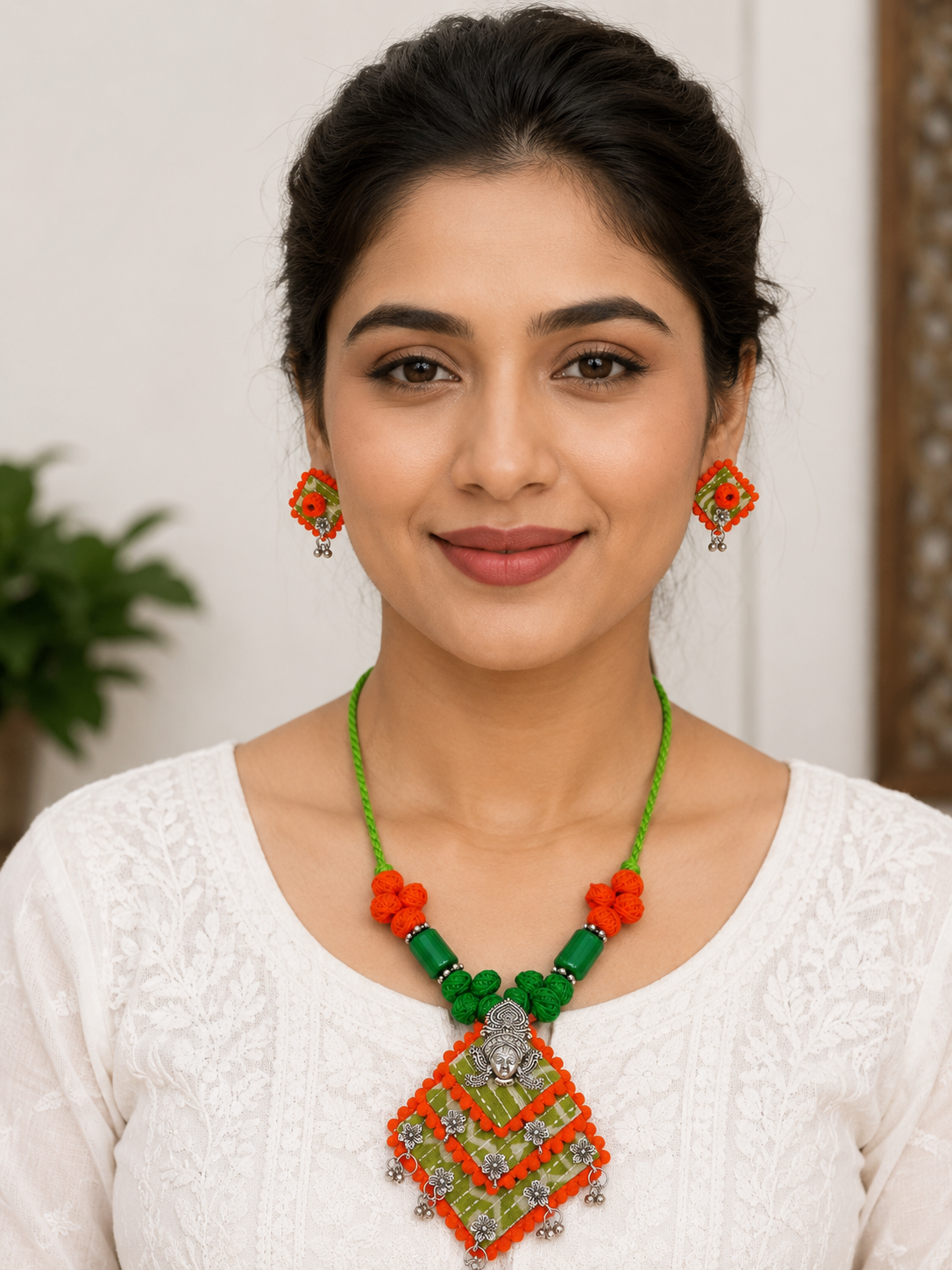 Gulnaar Devi Fabric Statement Necklace Set