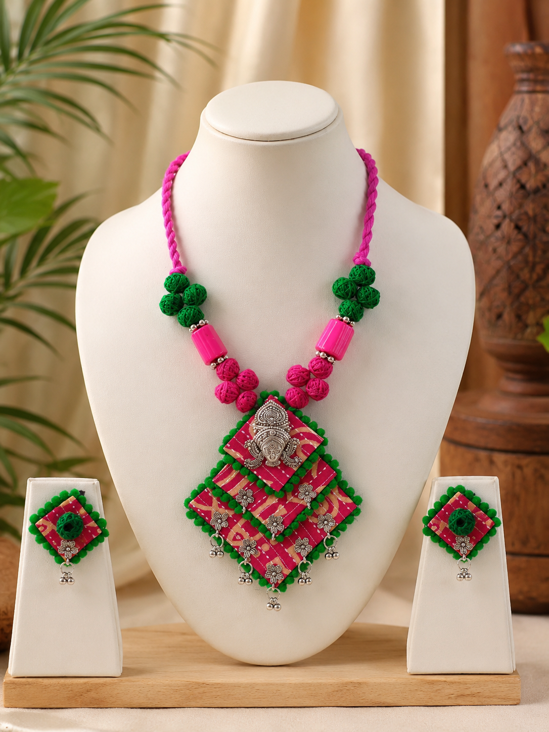 Gulnaar Devi Fabric Statement Necklace Set