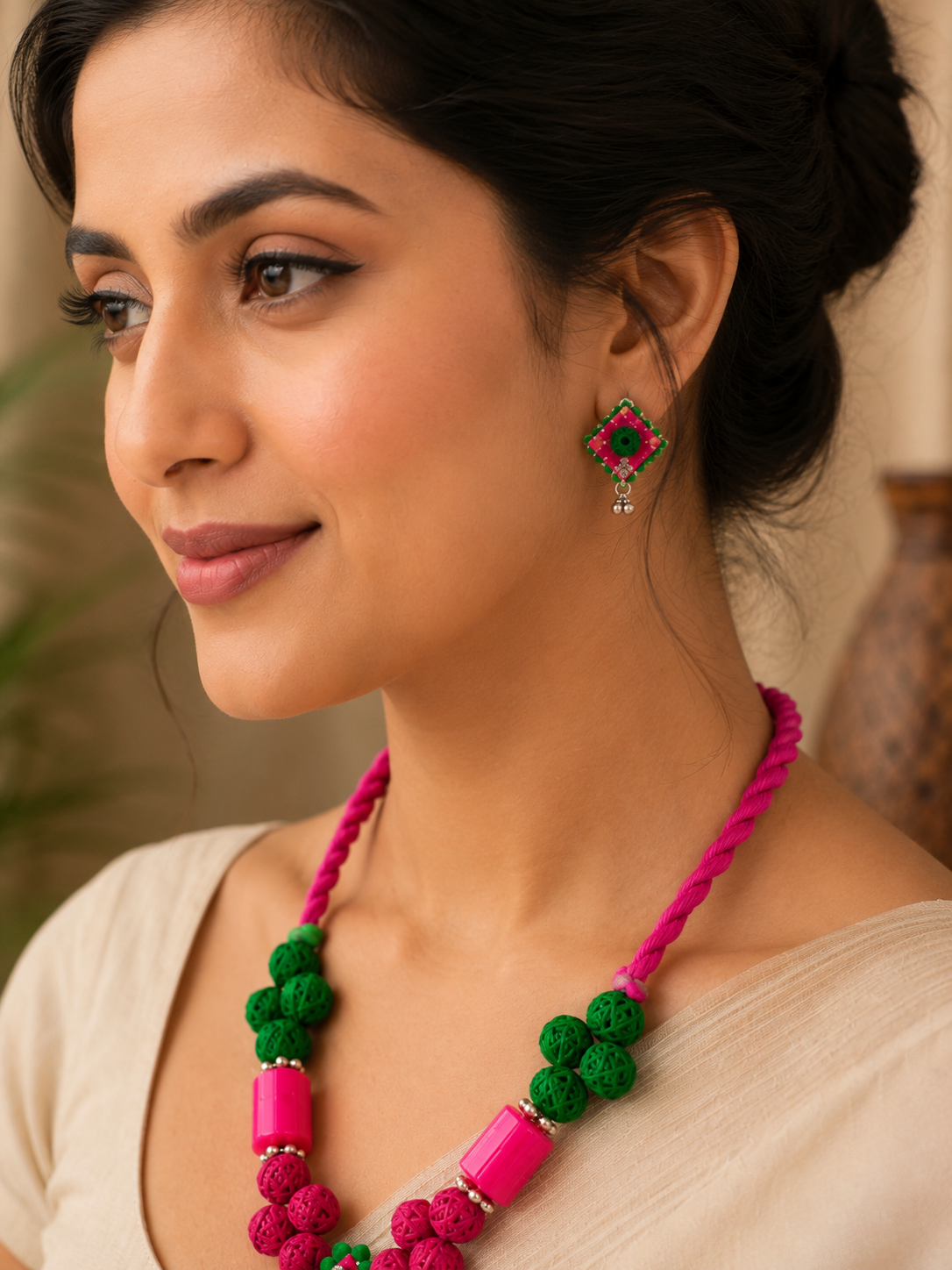 Gulnaar Devi Fabric Statement Necklace Set