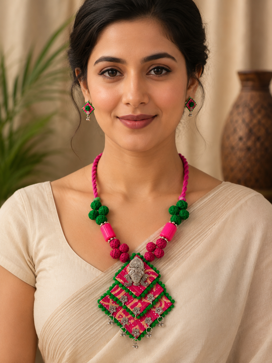 Gulnaar Devi Fabric Statement Necklace Set
