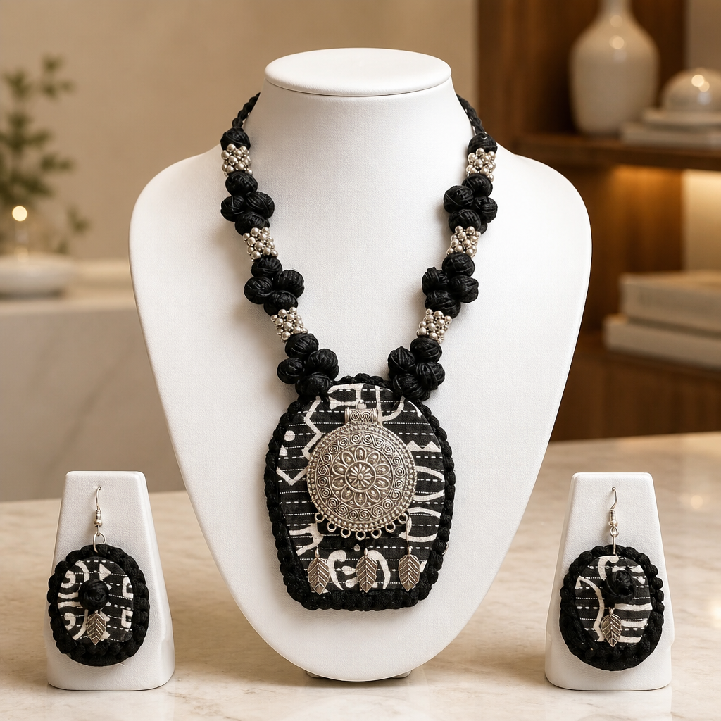 Nishaara Monochrome Necklace & Earrings Set