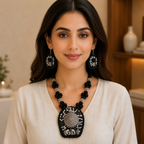 Nishaara Monochrome Necklace & Earrings Set