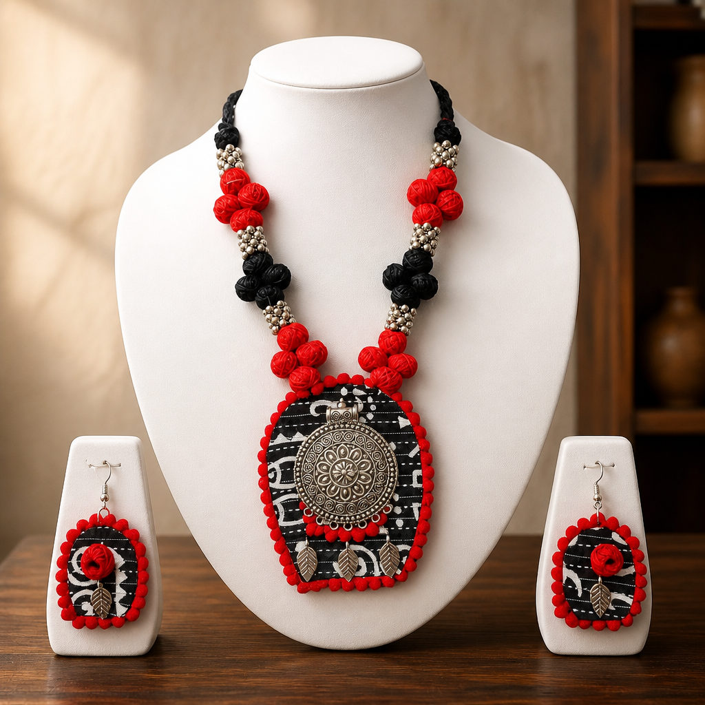 Nishaara Monochrome Necklace & Earrings Set