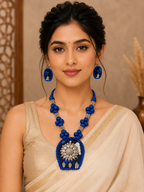 Rangmahika Fabric Necklace & Earrings Set