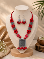 Zariya Square Pendant Necklace Set