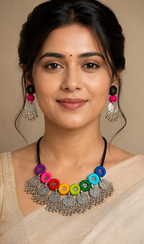 Navrang Coin Charm Necklace Set