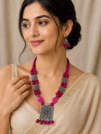 Zariya Square Pendant Necklace Set