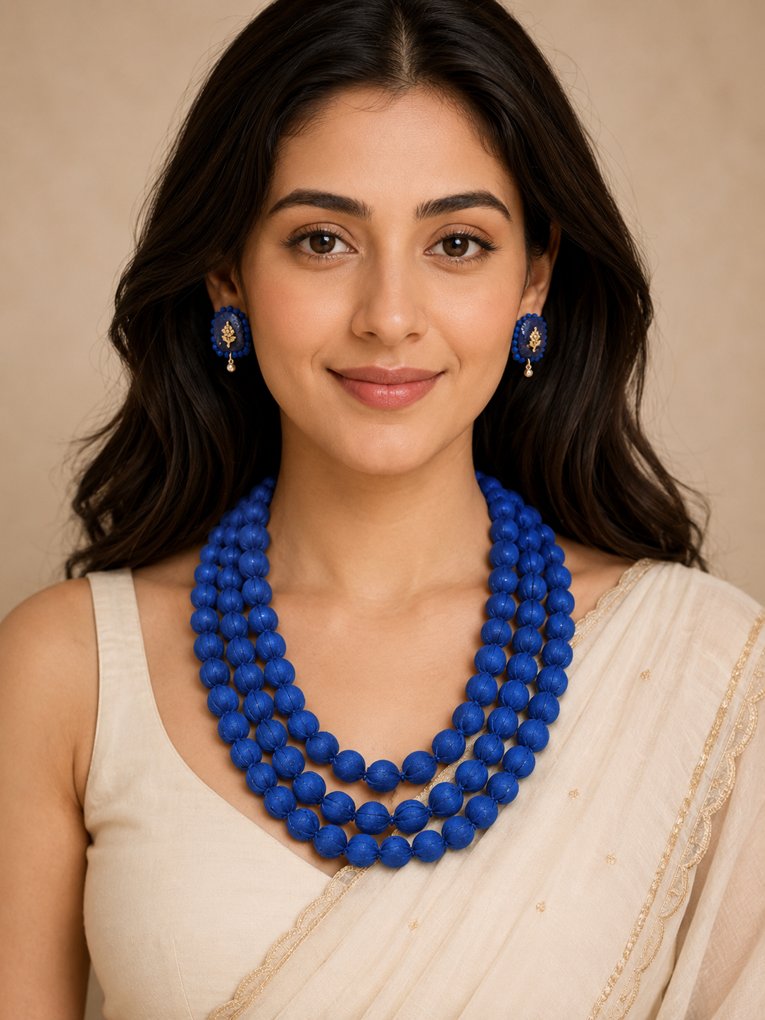 Fabric Bead Necklace Set