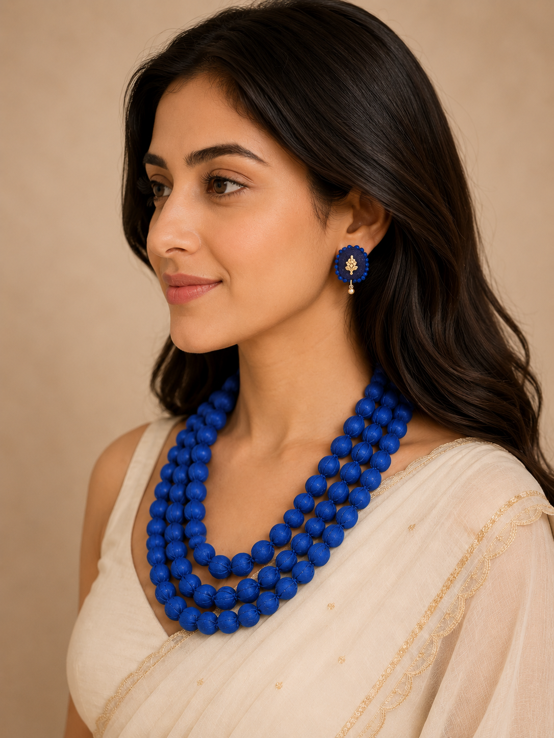 Fabric Bead Necklace Set