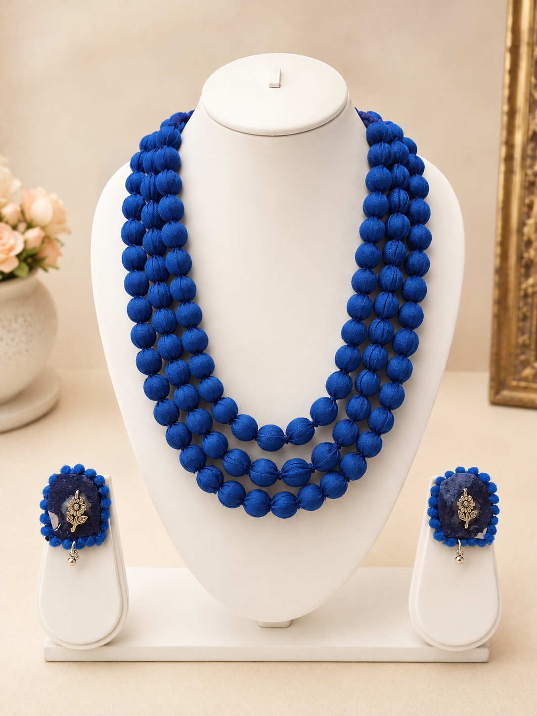Fabric Bead Necklace Set