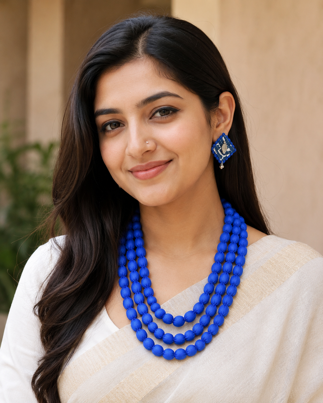 Fabric Bead Necklace Set