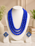 Fabric Bead Necklace Set