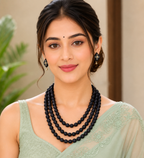 Fabric Bead Necklace Set
