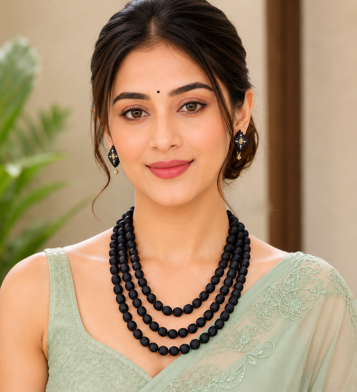 Fabric Bead Necklace Set