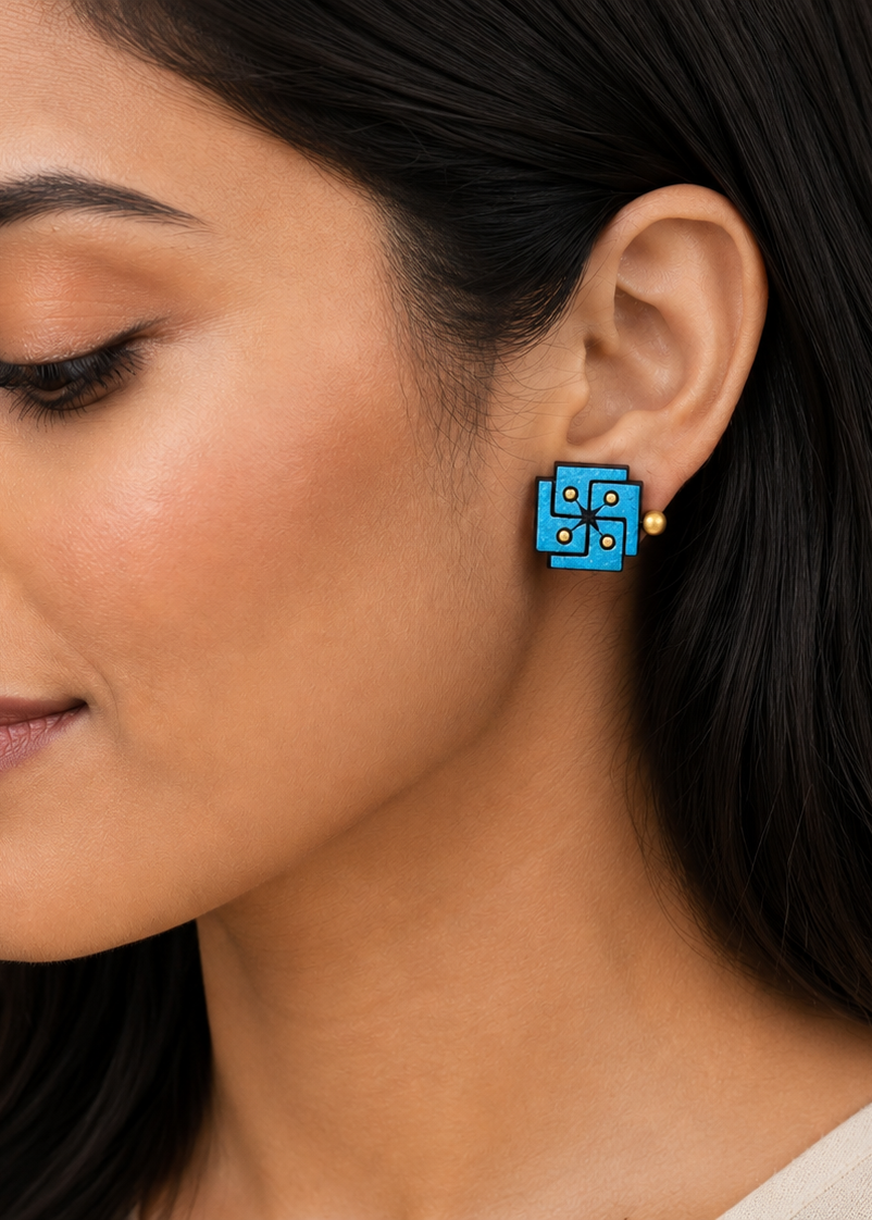 Spiral Handcrafted Stud Earrings
