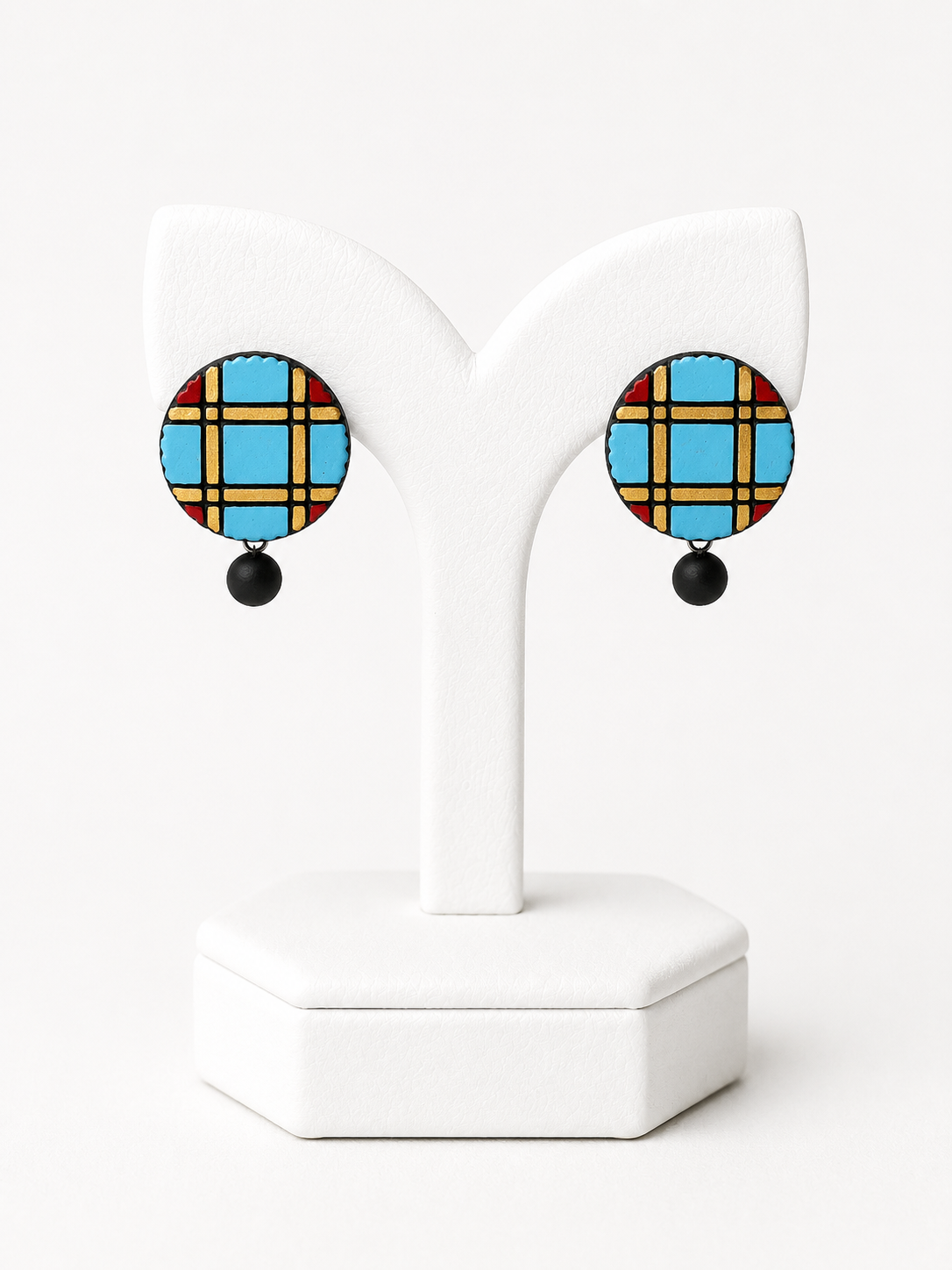 Grid Charm Handmade Earrings