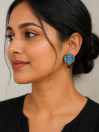 Grid Charm Handmade Earrings