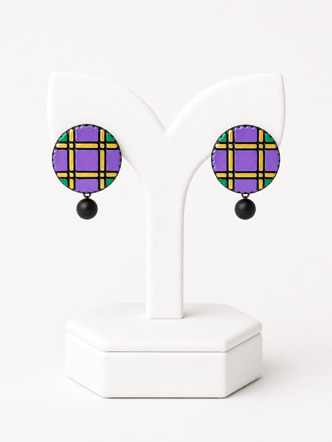 Grid Charm Handmade Earrings