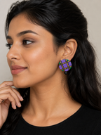 Grid Charm Handmade Earrings