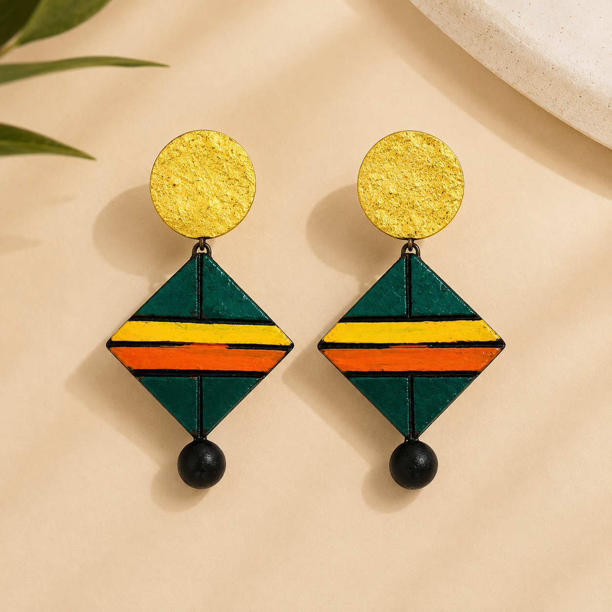 Geo Drop Statement Earrings