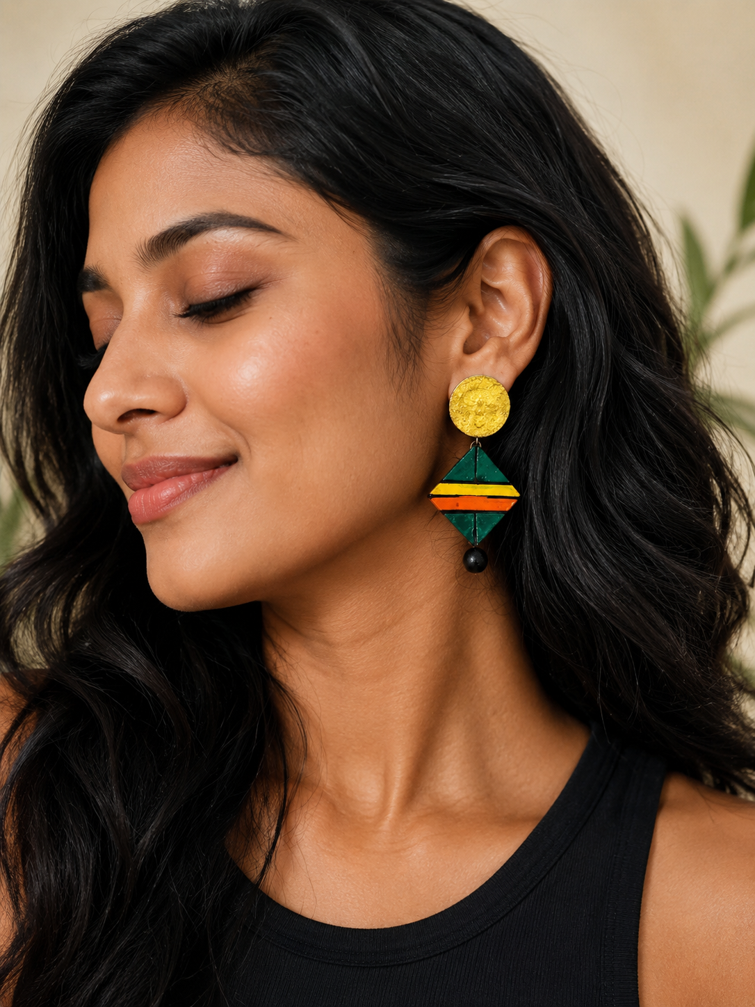 Geo Drop Statement Earrings