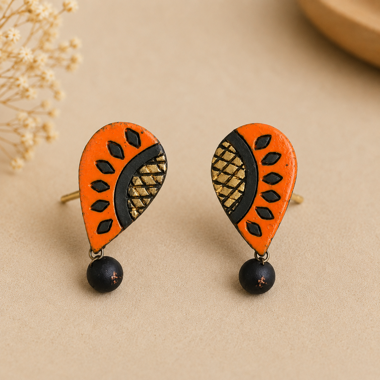Azure Petal Artisan Drop Earrings