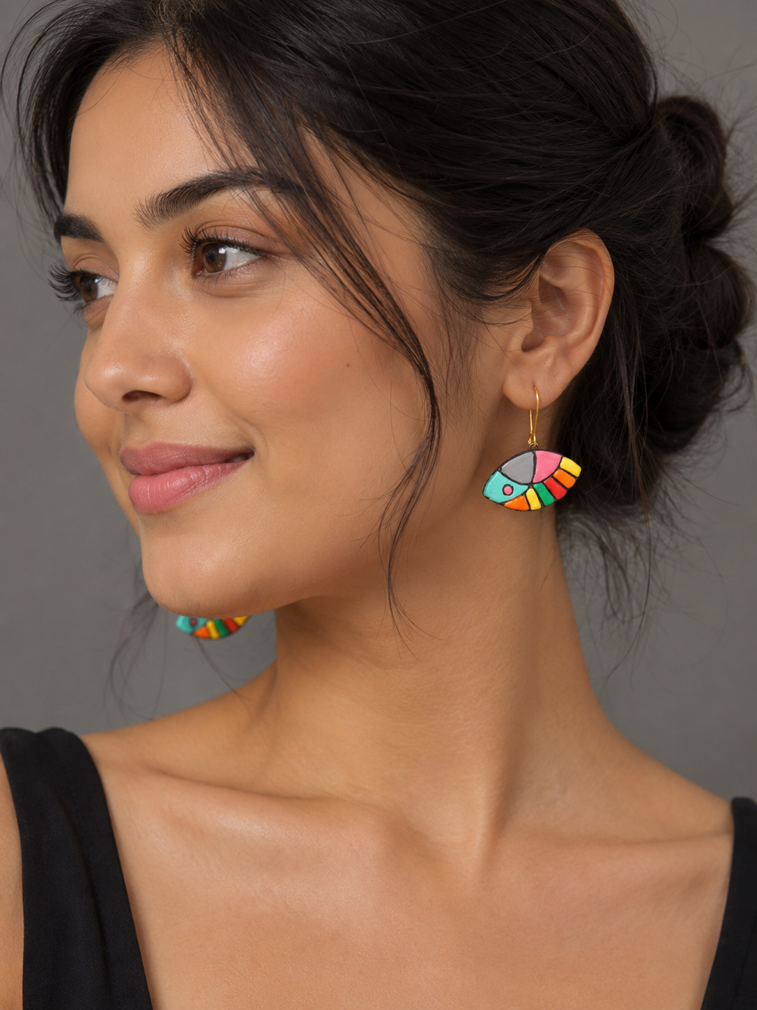 Abstract Arc Handcrafted Earrings