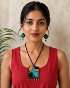Mor Mukut Madhav Handpainted Necklace Set