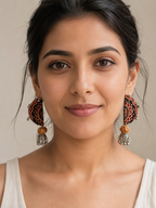 Vrinda Batik Jhumki Earrings