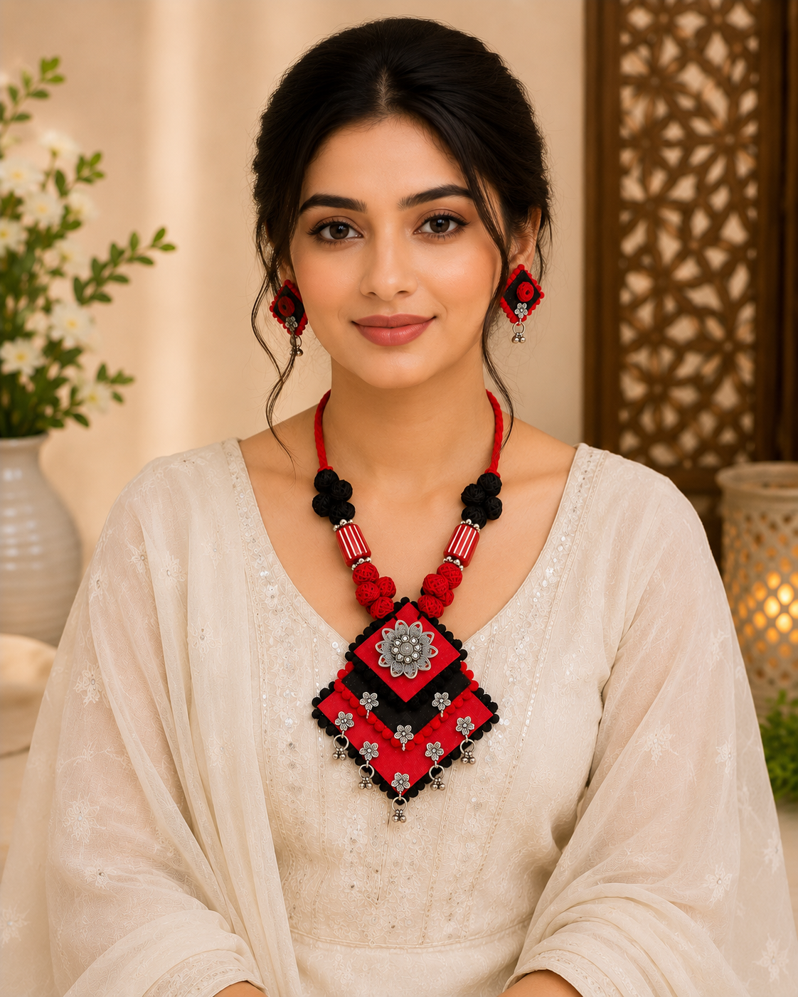 Vastra Black And Maroon Bloom Collection