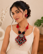 Vastra Black And Maroon Bloom Collection