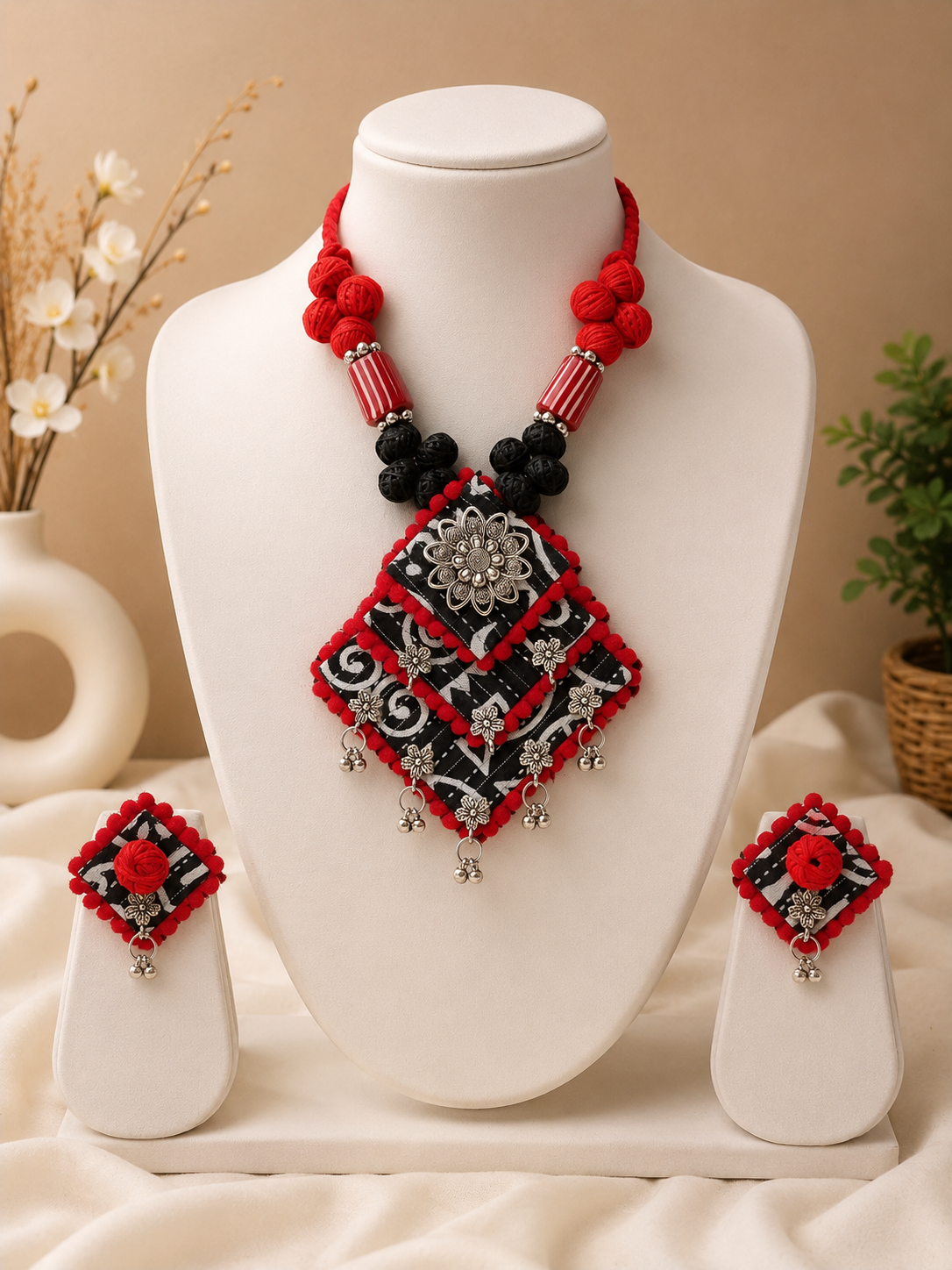 Vastra Black And Maroon Bloom Collection