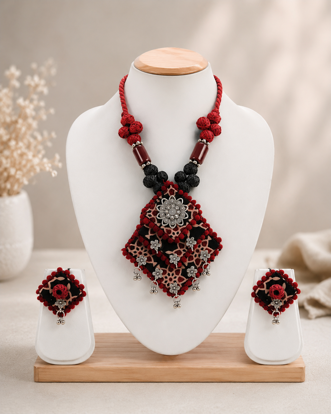 Vastra Black And Maroon Bloom Collection