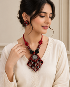 Vastra Black And Maroon Bloom Collection