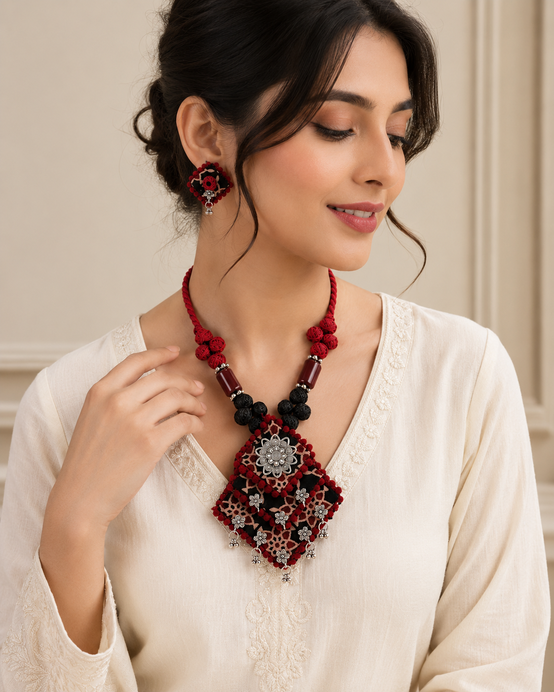 Vastra Black And Maroon Bloom Collection