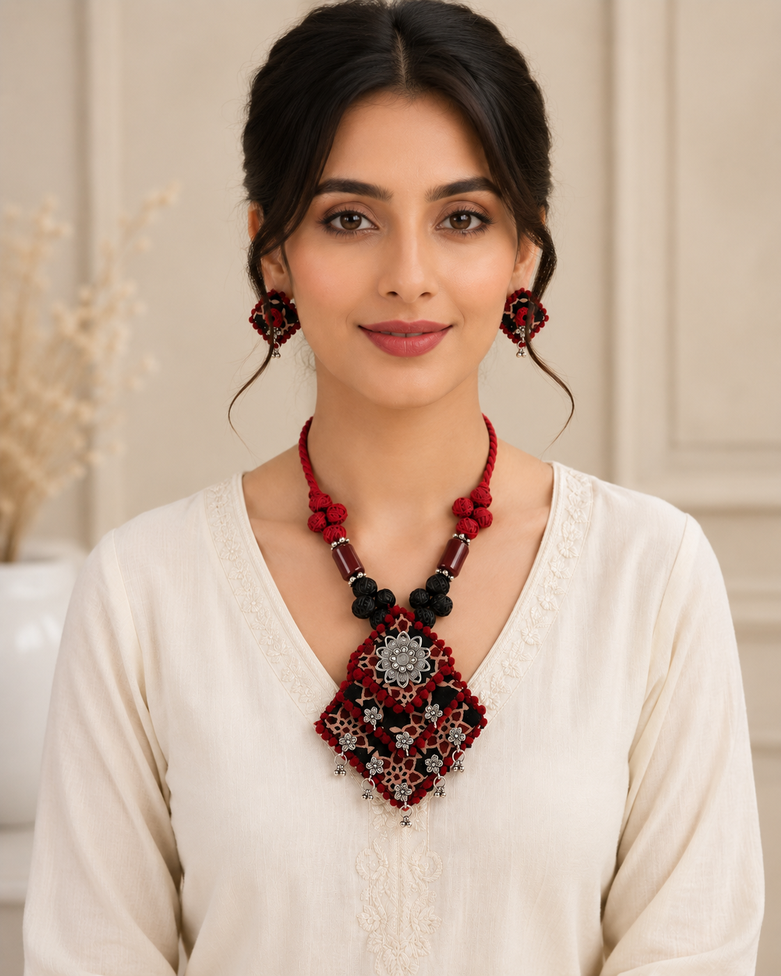 Vastra Black And Maroon Bloom Collection