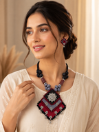 Vastra Black And Maroon Bloom Collection
