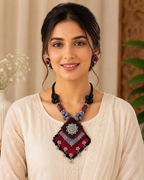 Vastra Black And Maroon Bloom Collection