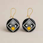 Obsidian Mosaic Drop Earrings
