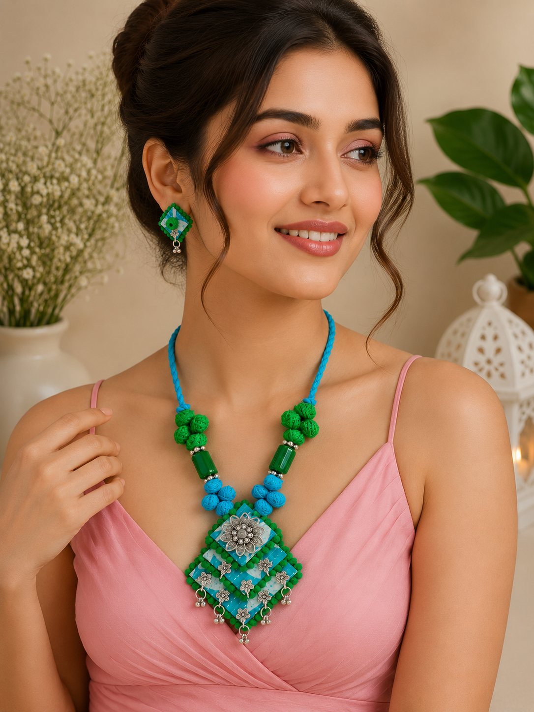 Vastra Green and Blue Bloom Collection