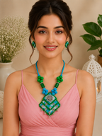 Vastra Green and Blue Bloom Collection